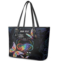 Fight Cancer In All Colors Leather Tote Bag Whimsical Butterflies - Wonder Print Shop