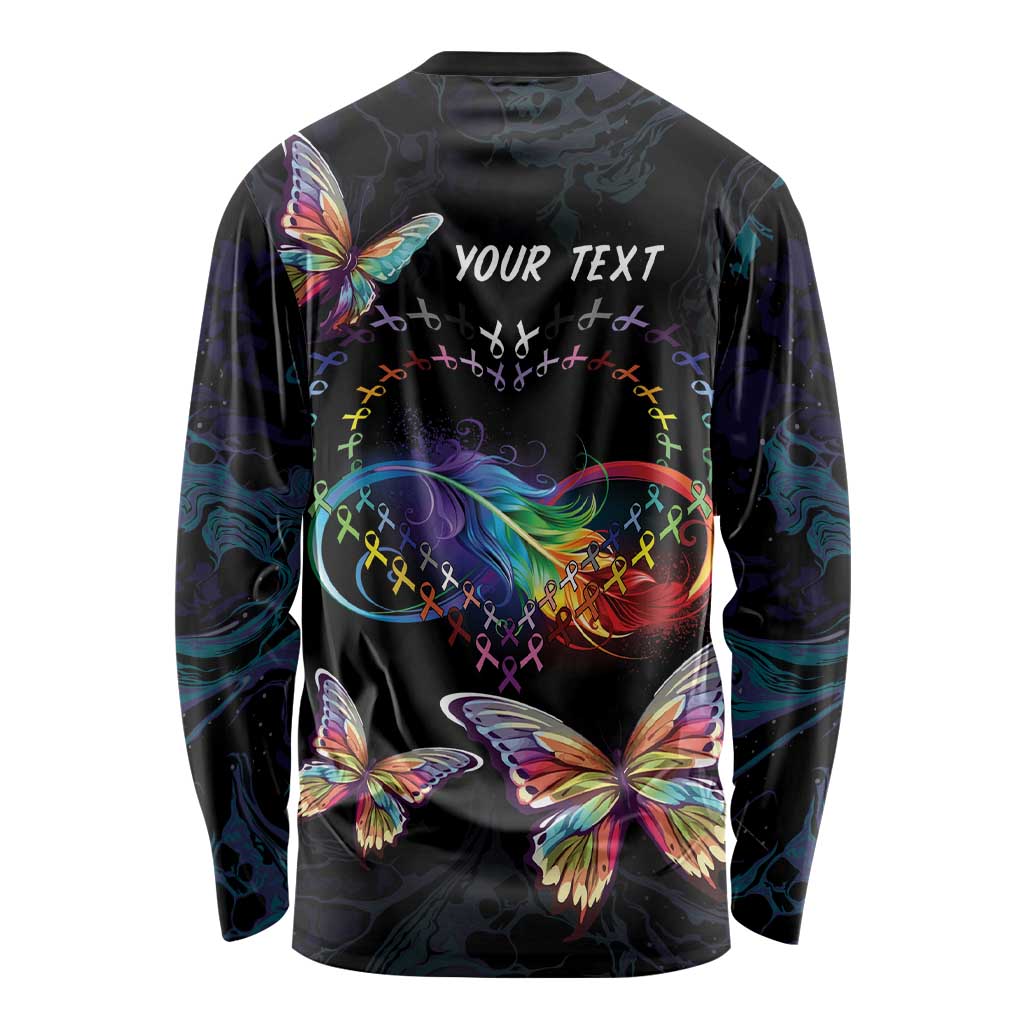 Fight Cancer In All Colors Long Sleeve Shirt Whimsical Butterflies - Wonder Print Shop