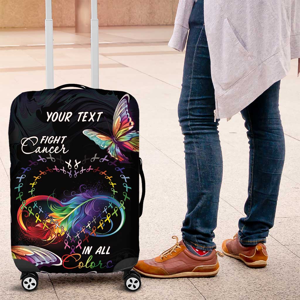 Fight Cancer In All Colors Luggage Cover Whimsical Butterflies - Wonder Print Shop