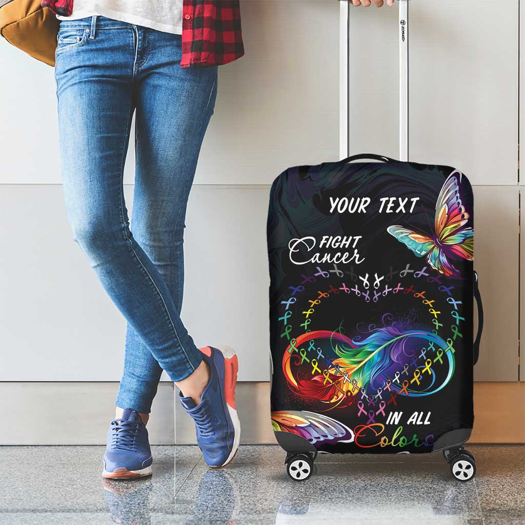 Fight Cancer In All Colors Luggage Cover Whimsical Butterflies - Wonder Print Shop