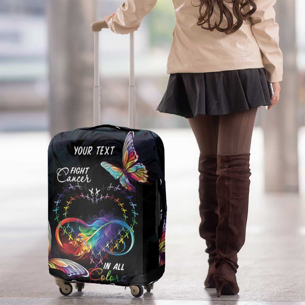 Fight Cancer In All Colors Luggage Cover Whimsical Butterflies - Wonder Print Shop