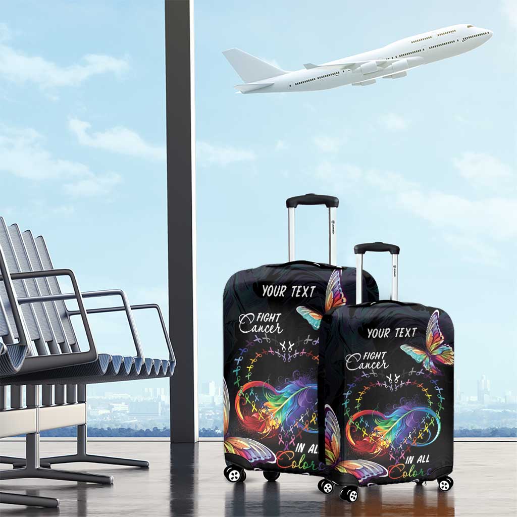 Fight Cancer In All Colors Luggage Cover Whimsical Butterflies - Wonder Print Shop