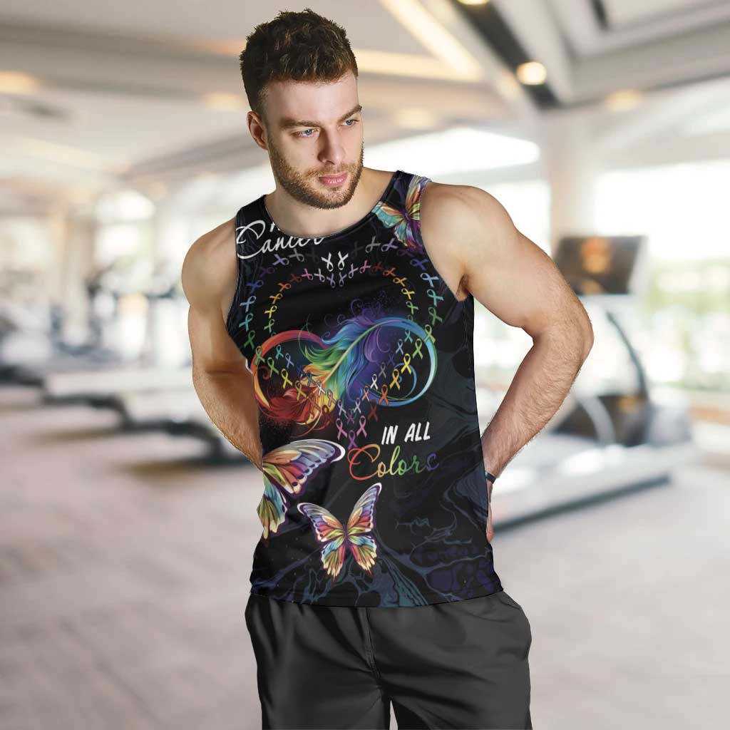 Fight Cancer In All Colors Men Tank Top Whimsical Butterflies - Wonder Print Shop