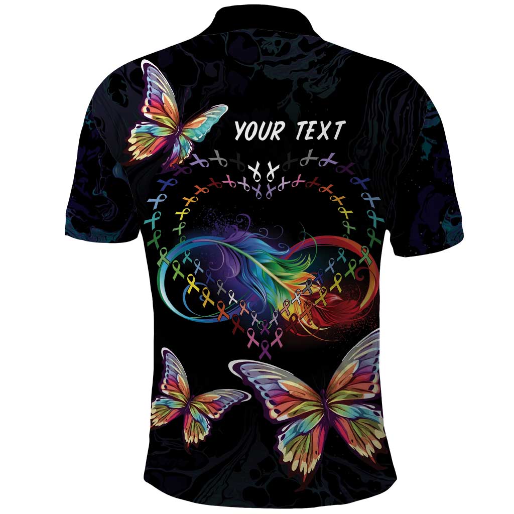 Fight Cancer In All Colors Polo Shirt Whimsical Butterflies - Wonder Print Shop