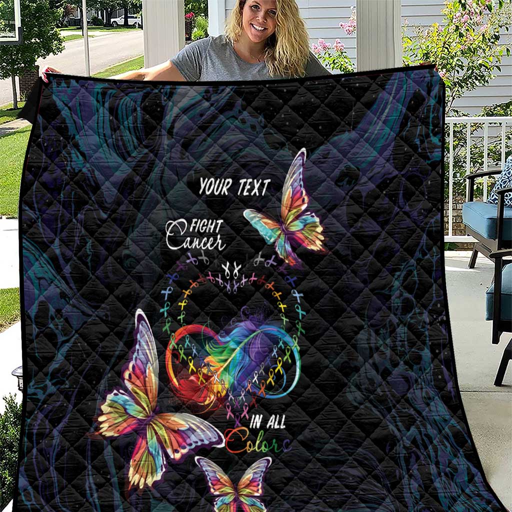 Fight Cancer In All Colors Quilt Whimsical Butterflies - Wonder Print Shop
