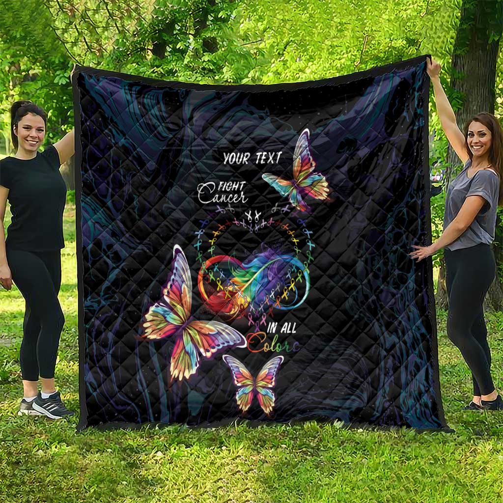 Fight Cancer In All Colors Quilt Whimsical Butterflies - Wonder Print Shop