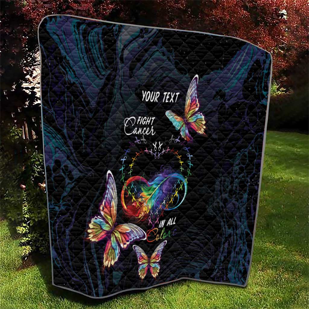 Fight Cancer In All Colors Quilt Whimsical Butterflies - Wonder Print Shop