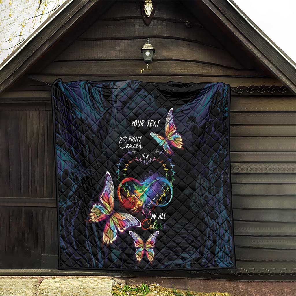 Fight Cancer In All Colors Quilt Whimsical Butterflies - Wonder Print Shop