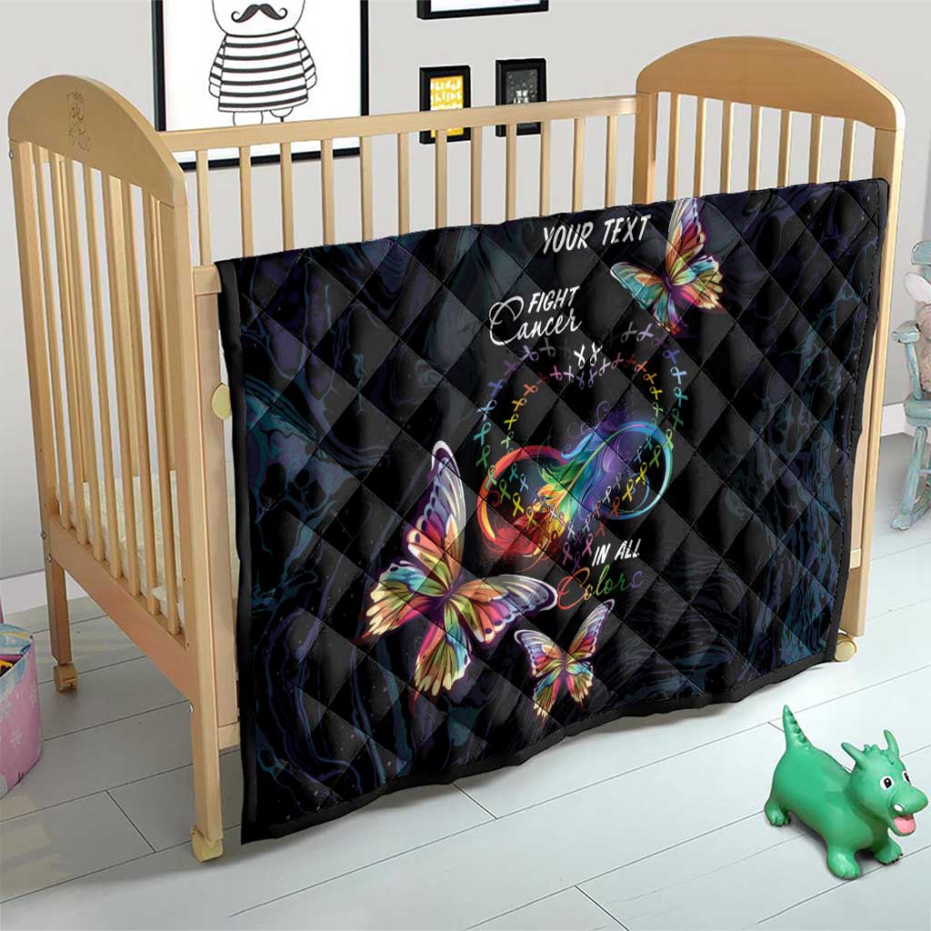 Fight Cancer In All Colors Quilt Whimsical Butterflies - Wonder Print Shop