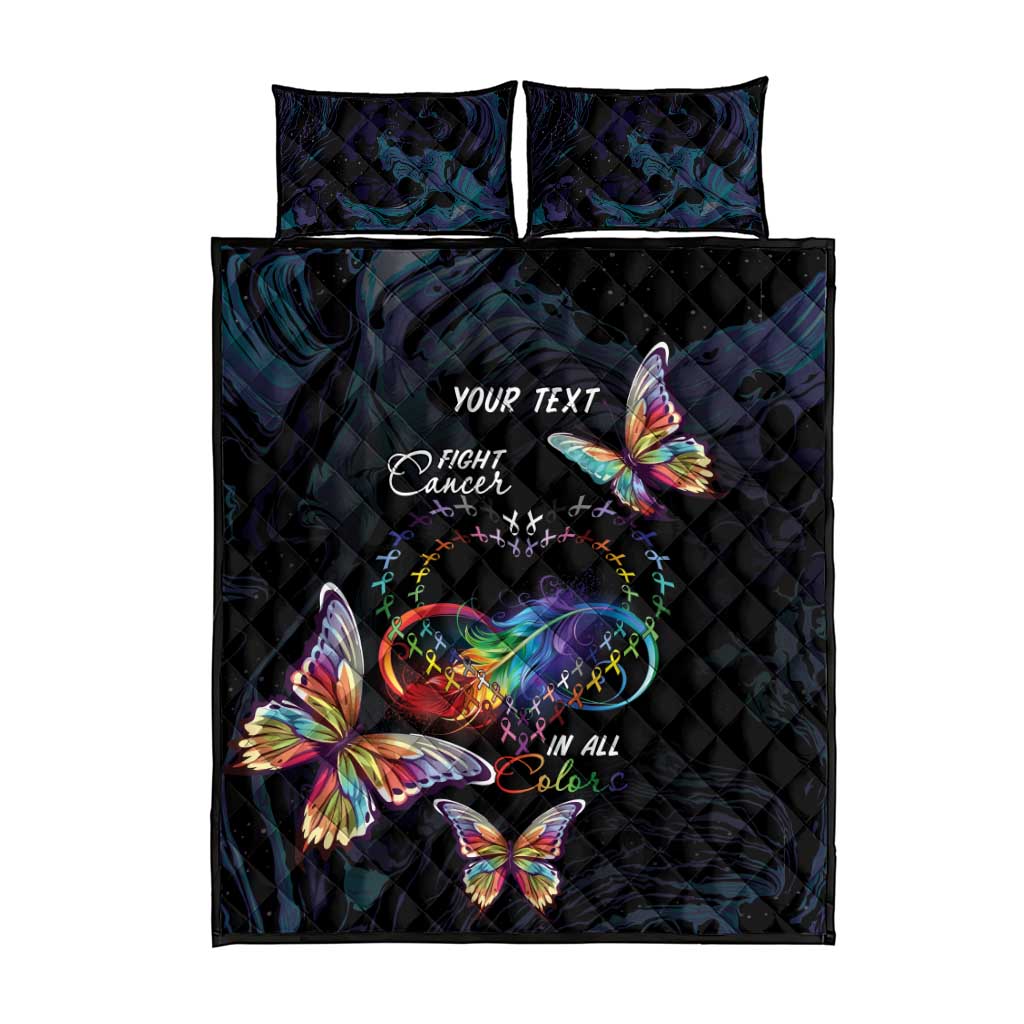 Fight Cancer In All Colors Quilt Bed Set Whimsical Butterflies - Wonder Print Shop