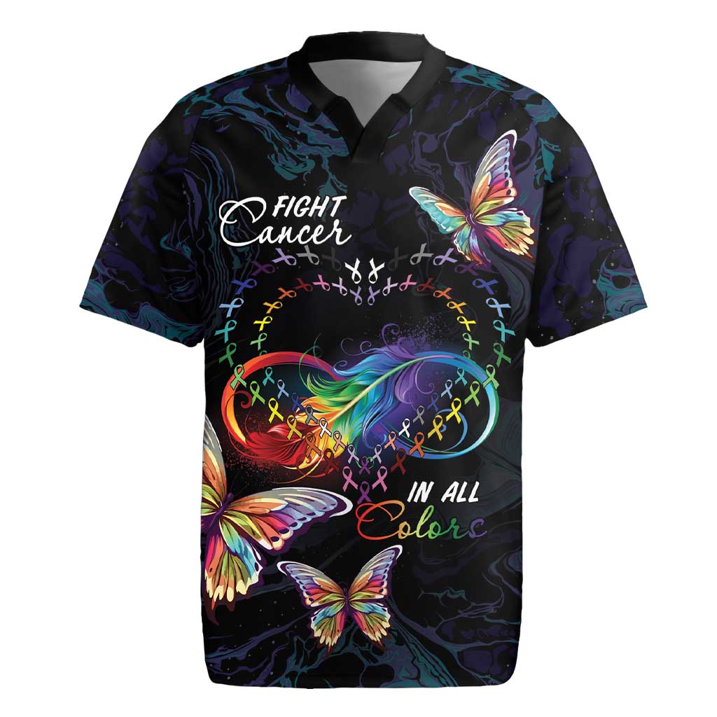 Fight Cancer In All Colors Rugby Jersey Whimsical Butterflies - Wonder Print Shop