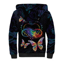 Fight Cancer In All Colors Sherpa Hoodie Whimsical Butterflies - Wonder Print Shop