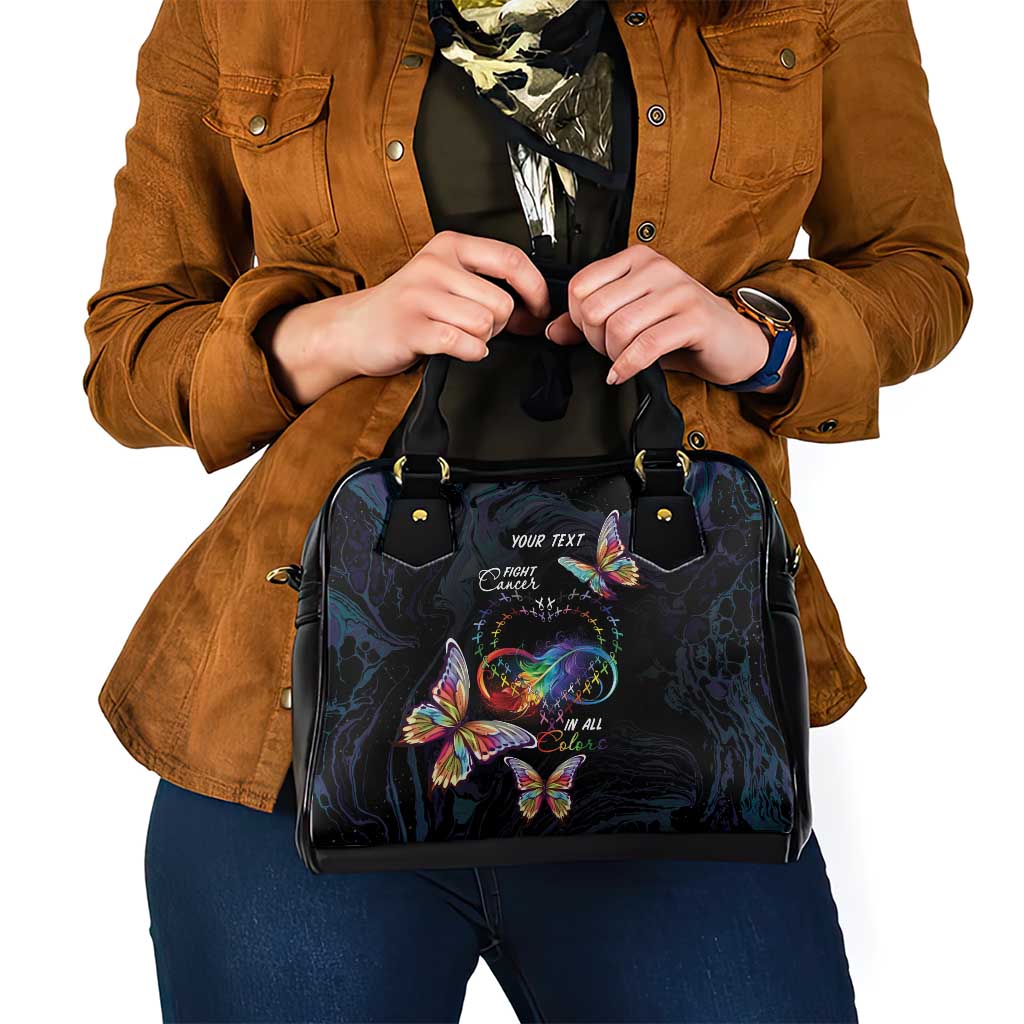 Fight Cancer In All Colors Shoulder Handbag Whimsical Butterflies