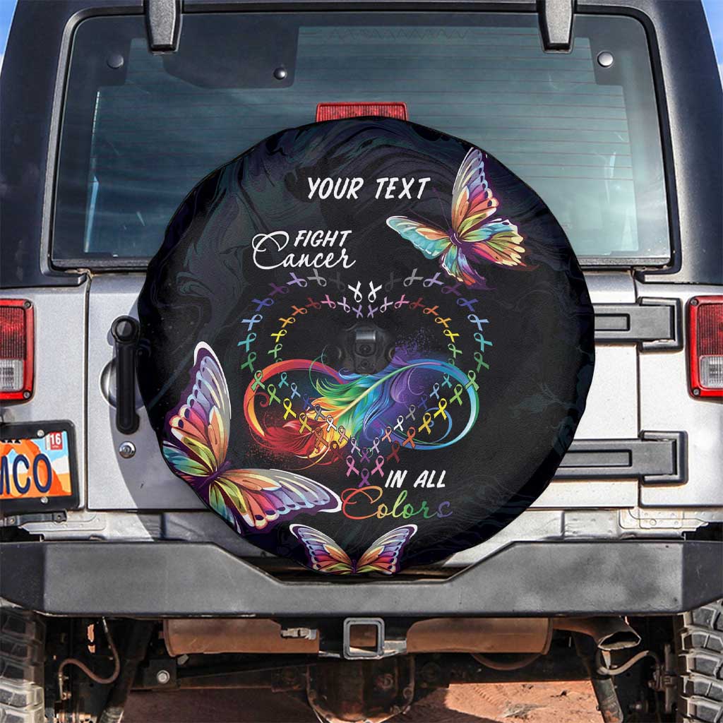 Fight Cancer In All Colors Spare Tire Cover Whimsical Butterflies - Wonder Print Shop
