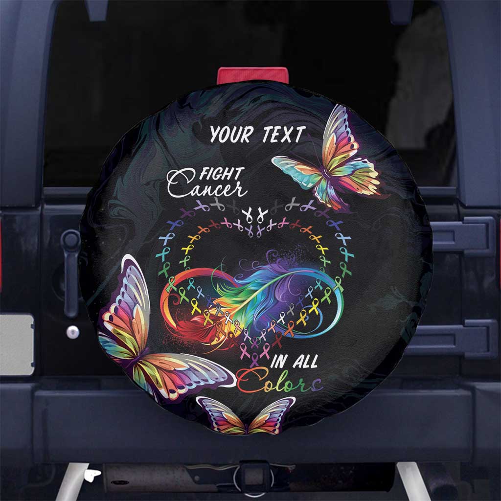 Fight Cancer In All Colors Spare Tire Cover Whimsical Butterflies - Wonder Print Shop