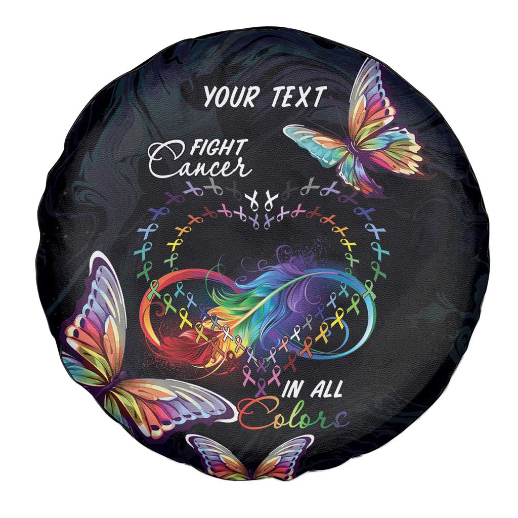 Fight Cancer In All Colors Spare Tire Cover Whimsical Butterflies - Wonder Print Shop