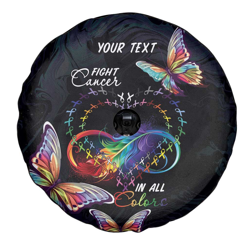 Fight Cancer In All Colors Spare Tire Cover Whimsical Butterflies - Wonder Print Shop