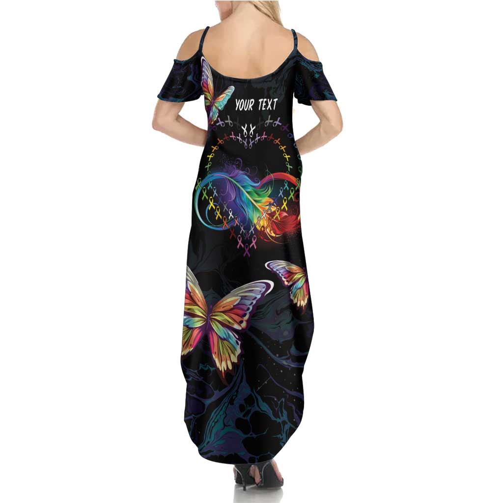 Fight Cancer In All Colors Summer Maxi Dress Whimsical Butterflies - Wonder Print Shop