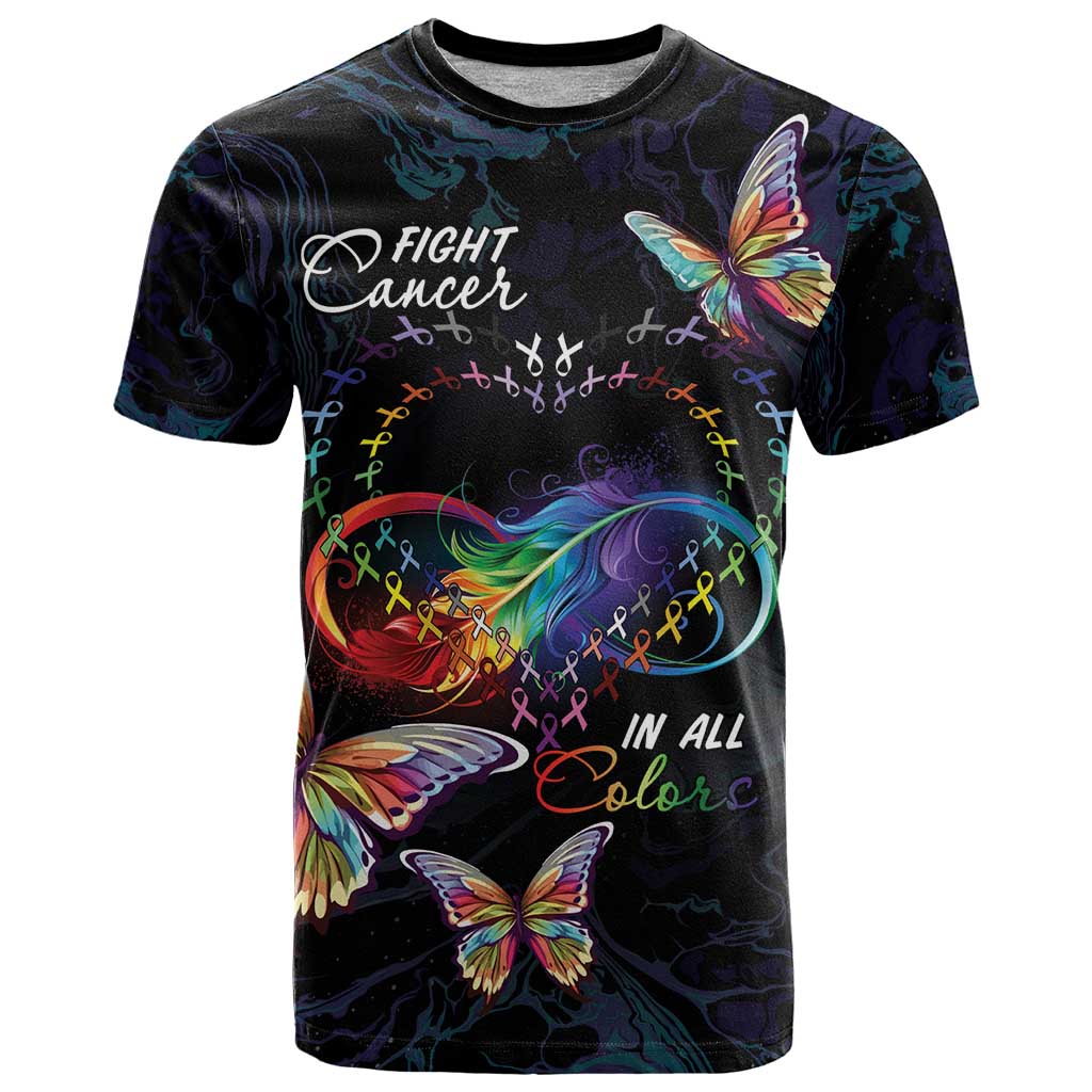 Fight Cancer In All Colors T Shirt Whimsical Butterflies - Wonder Print Shop