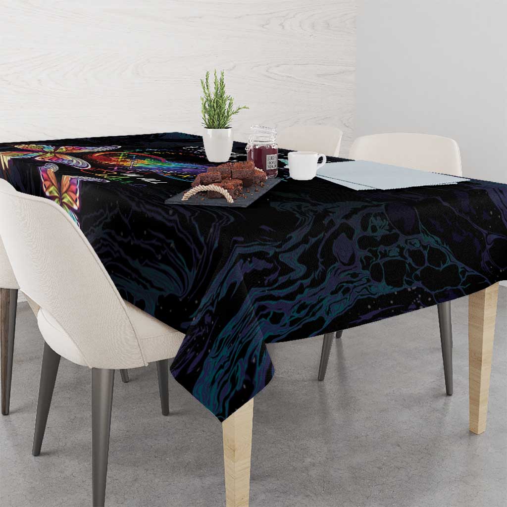 Fight Cancer In All Colors Tablecloth Whimsical Butterflies - Wonder Print Shop