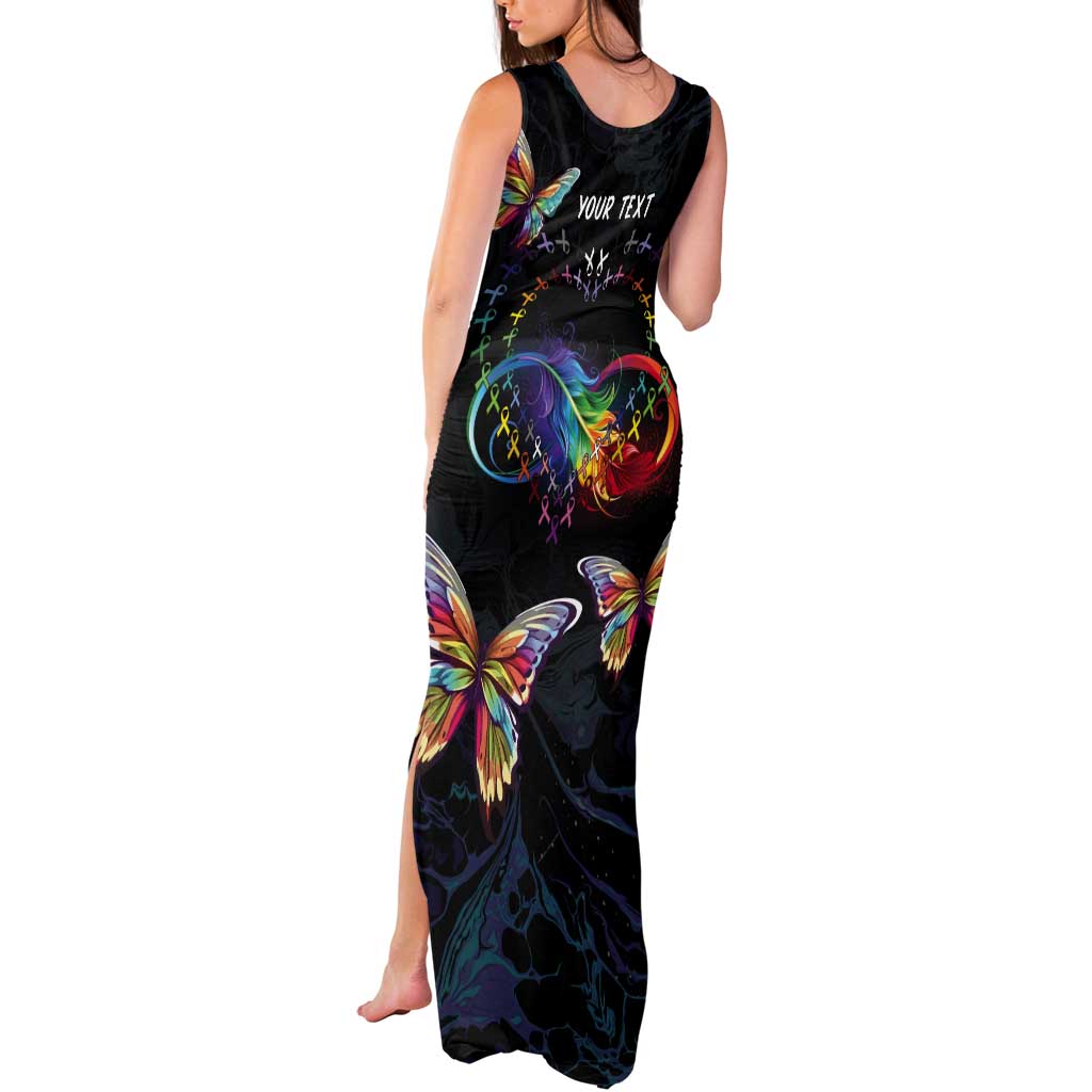 Fight Cancer In All Colors Tank Maxi Dress Whimsical Butterflies - Wonder Print Shop