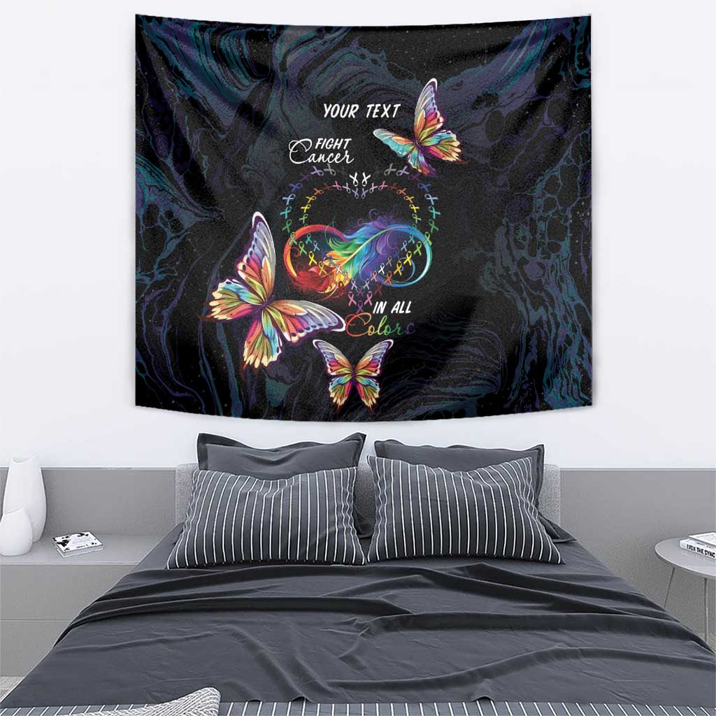 Fight Cancer In All Colors Tapestry Whimsical Butterflies - Wonder Print Shop