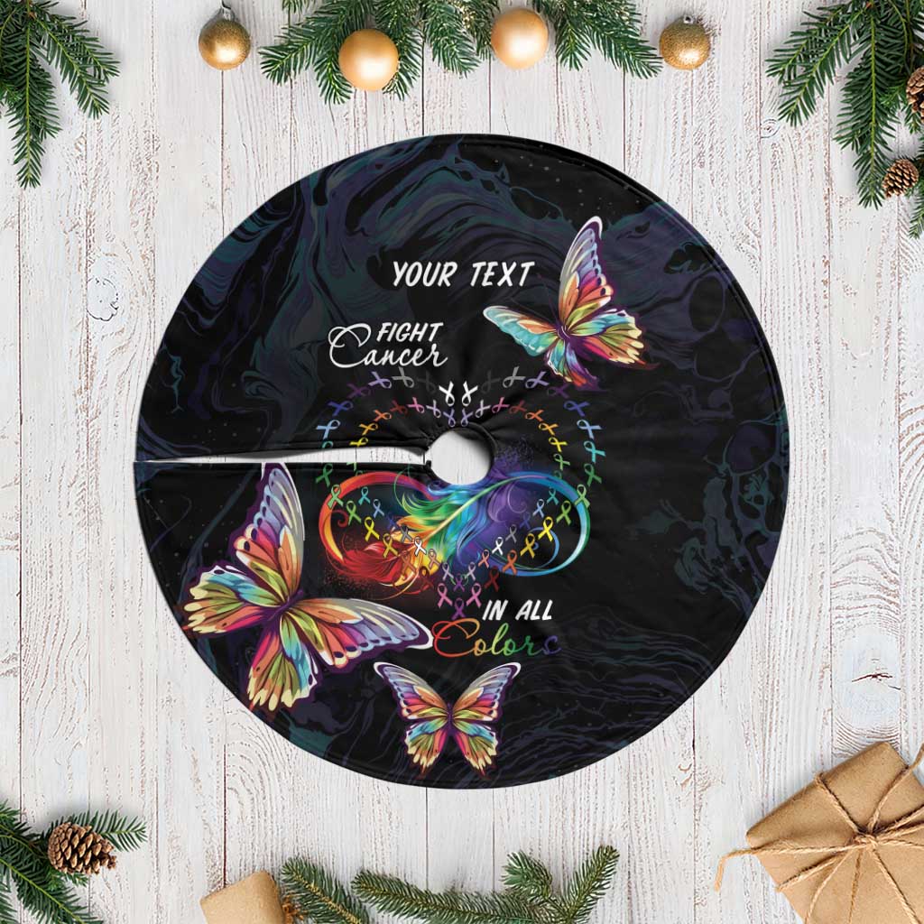 Fight Cancer In All Colors Tree Skirt Whimsical Butterflies - Wonder Print Shop