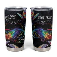 Fight Cancer In All Colors Tumbler Cup Whimsical Butterflies - Wonder Print Shop