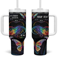 Fight Cancer In All Colors Tumbler With Handle Whimsical Butterflies - Wonder Print Shop