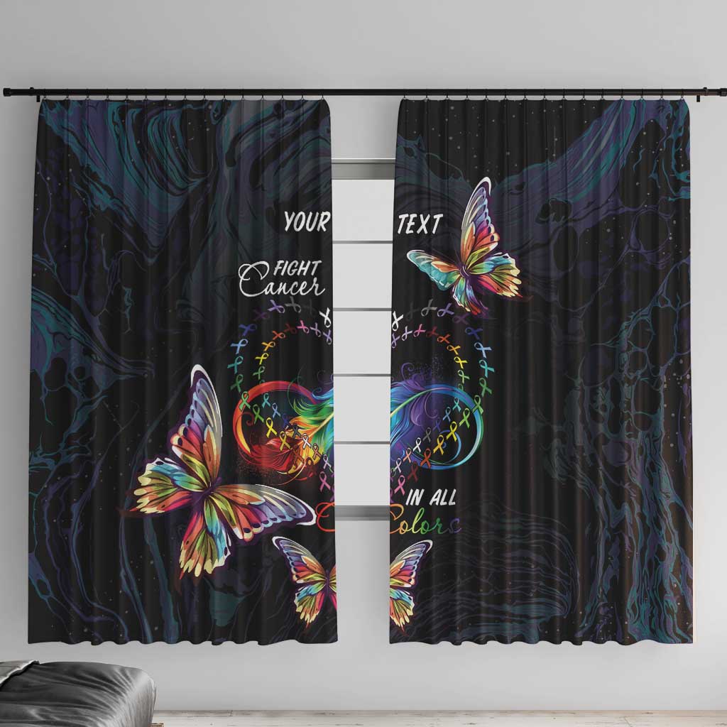 Fight Cancer In All Colors Window Curtain Whimsical Butterflies - Wonder Print Shop