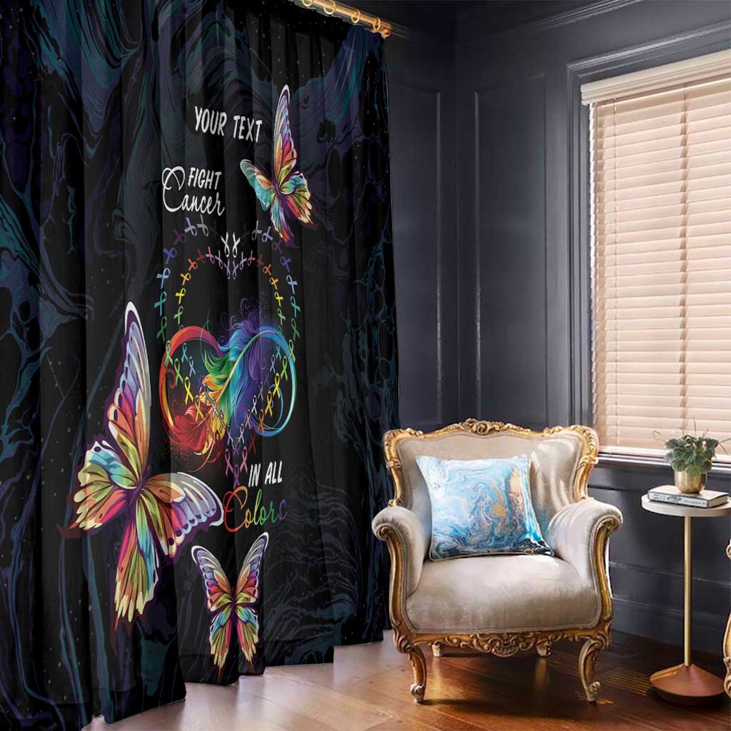 Fight Cancer In All Colors Window Curtain Whimsical Butterflies - Wonder Print Shop