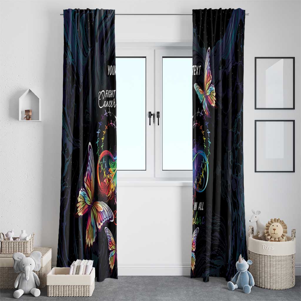 Fight Cancer In All Colors Window Curtain Whimsical Butterflies - Wonder Print Shop
