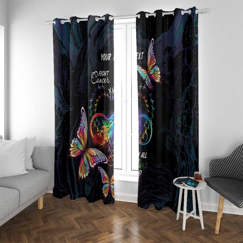 Fight Cancer In All Colors Window Curtain Whimsical Butterflies - Wonder Print Shop