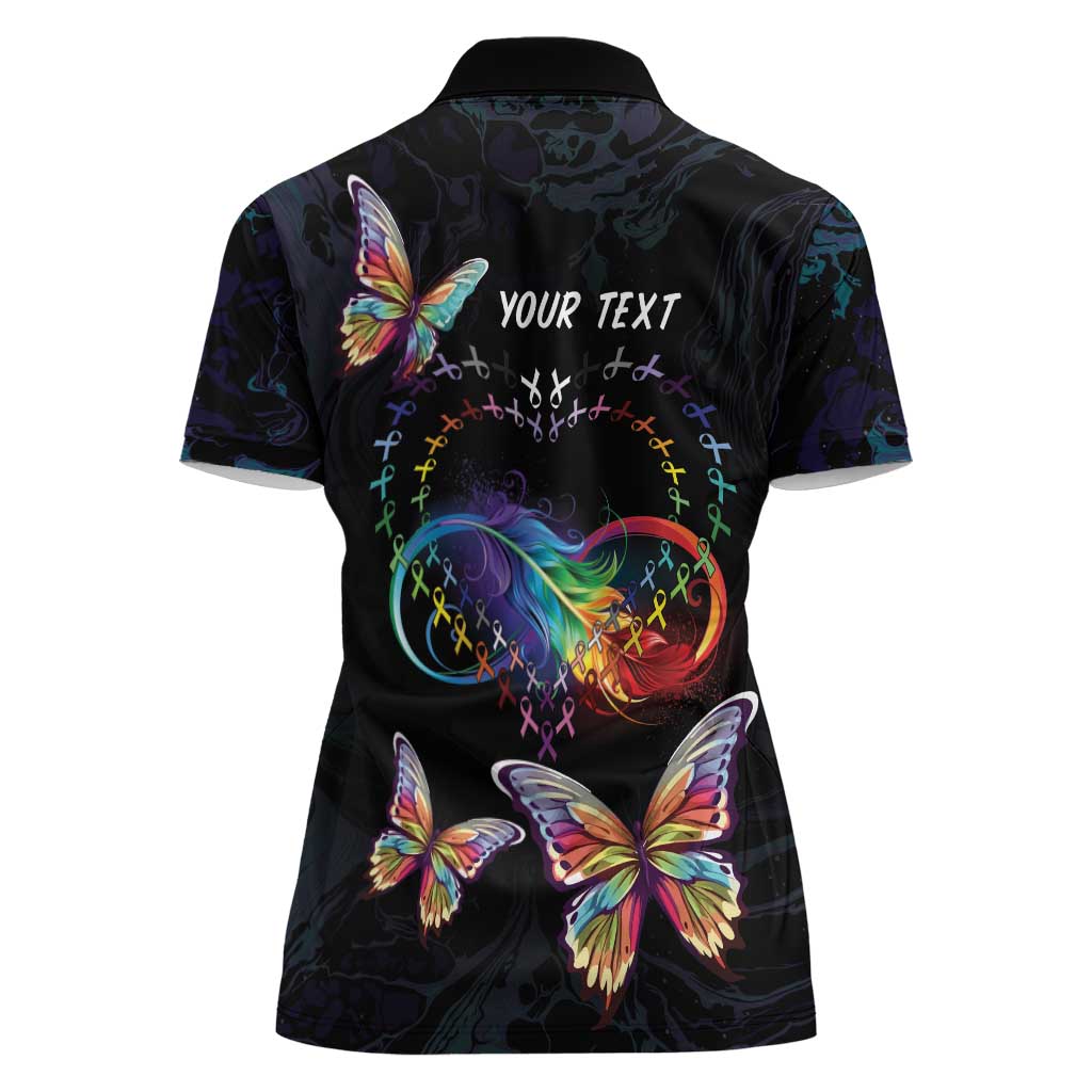 Fight Cancer In All Colors Women Polo Shirt Whimsical Butterflies - Wonder Print Shop