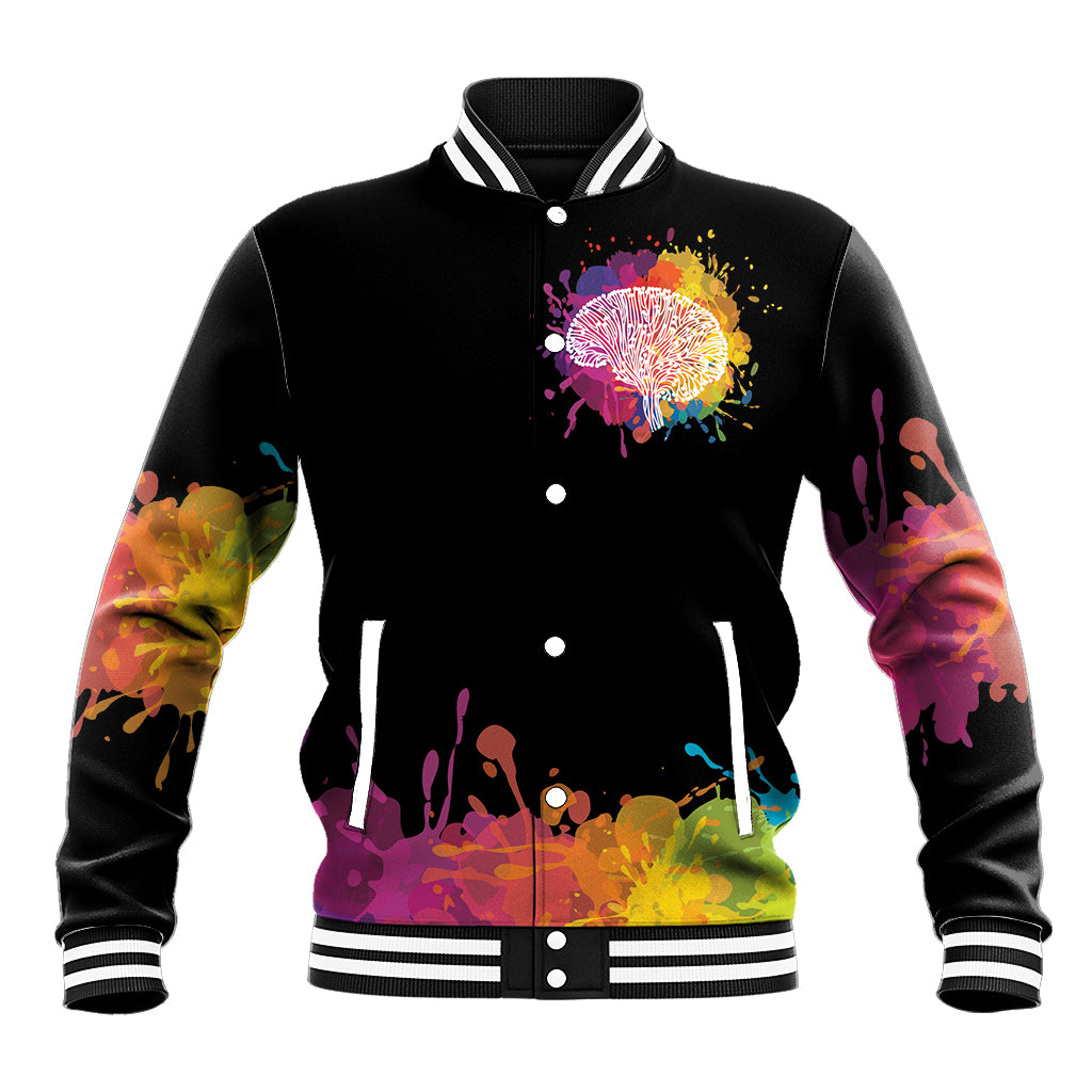 Autism Wired Differently Colors Splash Baseball Jacket LT7 - Wonder Print Shop