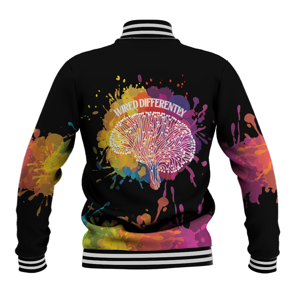 Autism Wired Differently Colors Splash Baseball Jacket LT7 - Wonder Print Shop