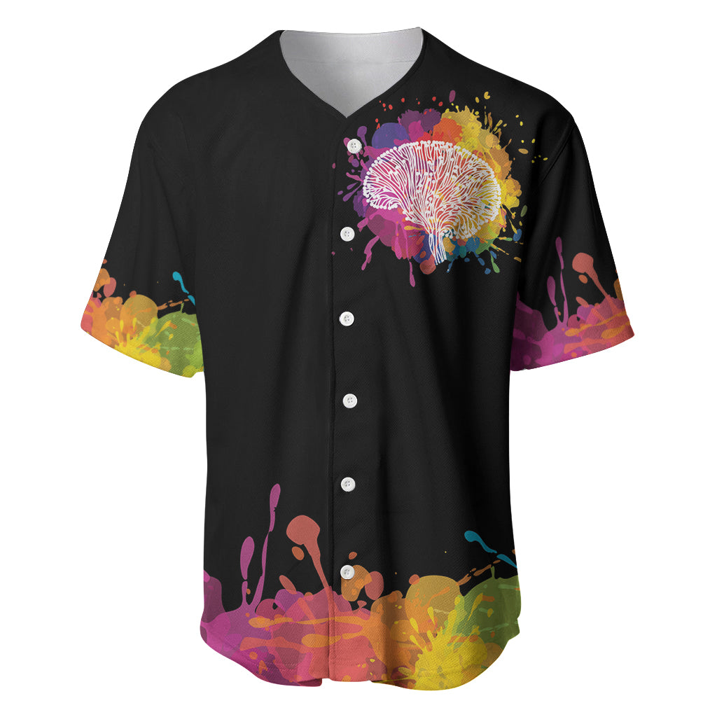 Autism Wired Differently Colors Splash Baseball Jersey LT7 - Wonder Print Shop