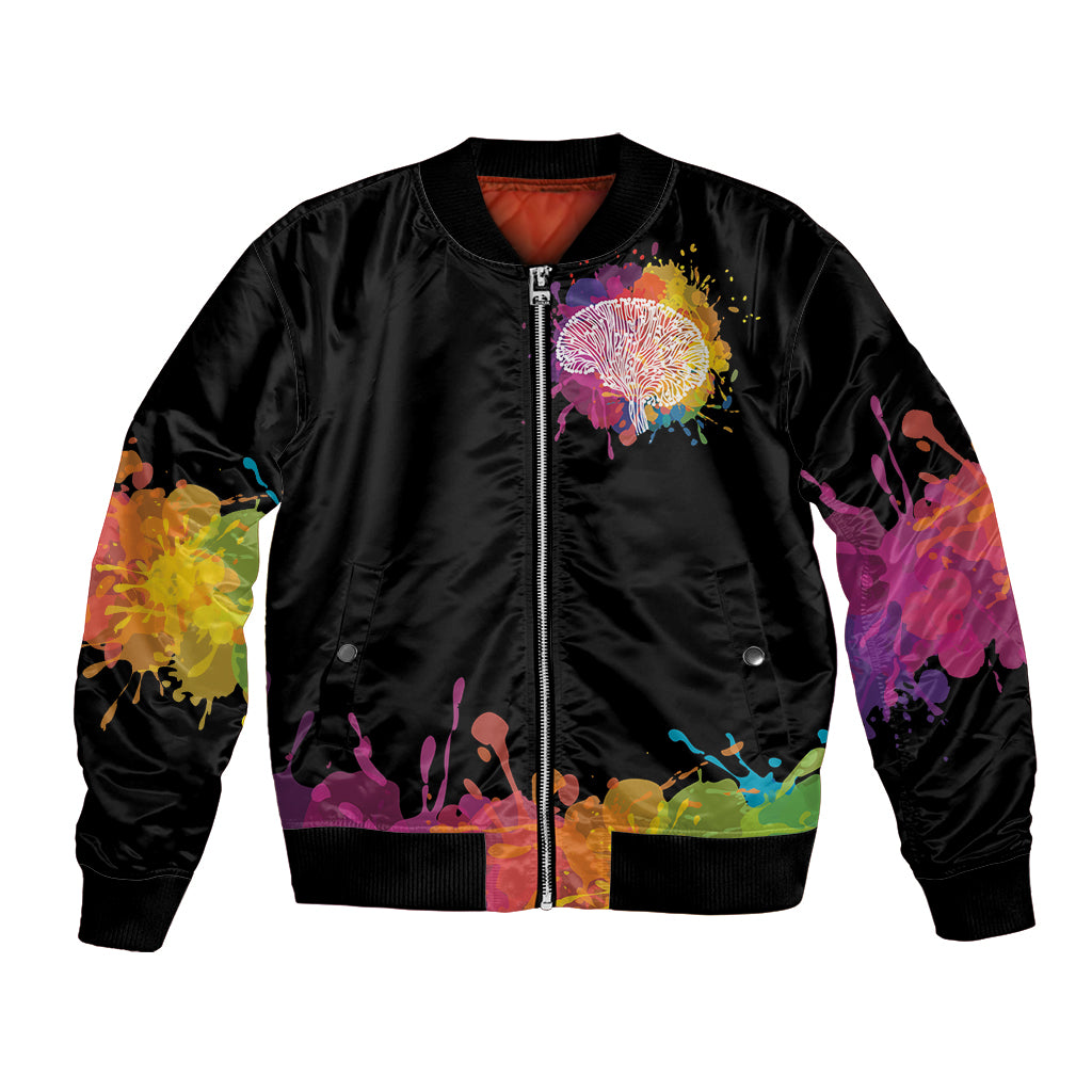 Autism Wired Differently Colors Splash Bomber Jacket LT7 - Wonder Print Shop