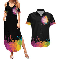 Autism Wired Differently Colors Splash Couples Matching Summer Maxi Dress and Hawaiian Shirt LT7 - Wonder Print Shop