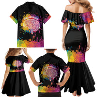Autism Wired Differently Colors Splash Family Matching Mermaid Dress and Hawaiian Shirt LT7 - Wonder Print Shop