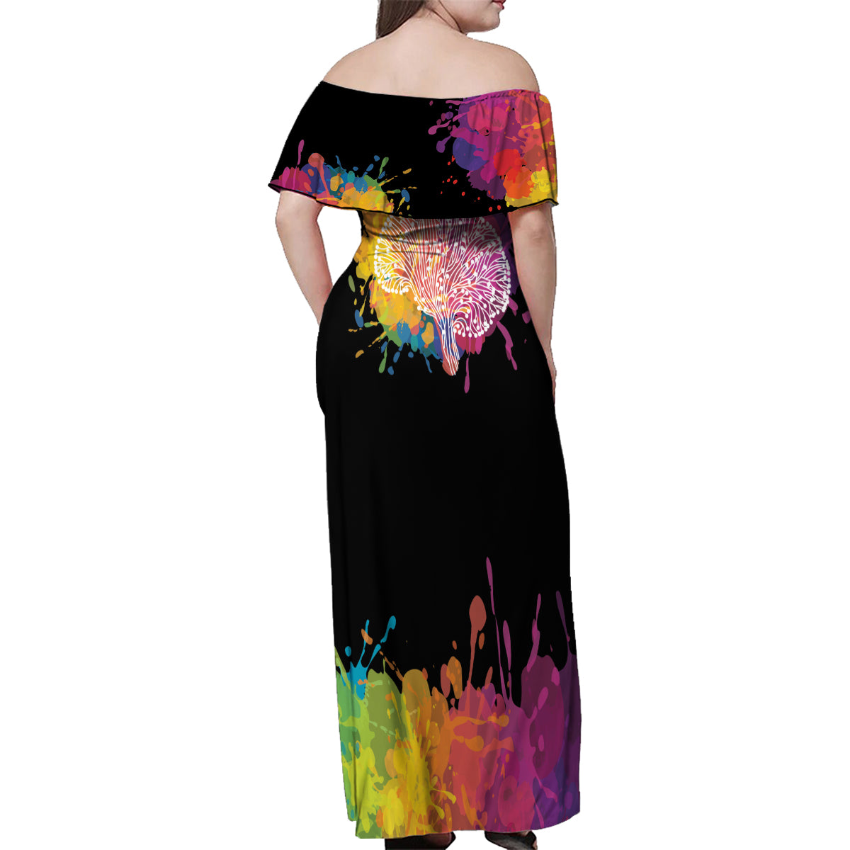Autism Wired Differently Colors Splash Family Matching Off Shoulder Maxi Dress and Hawaiian Shirt LT7 - Wonder Print Shop