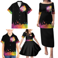 Autism Wired Differently Colors Splash Family Matching Puletasi and Hawaiian Shirt - Wonder Print Shop