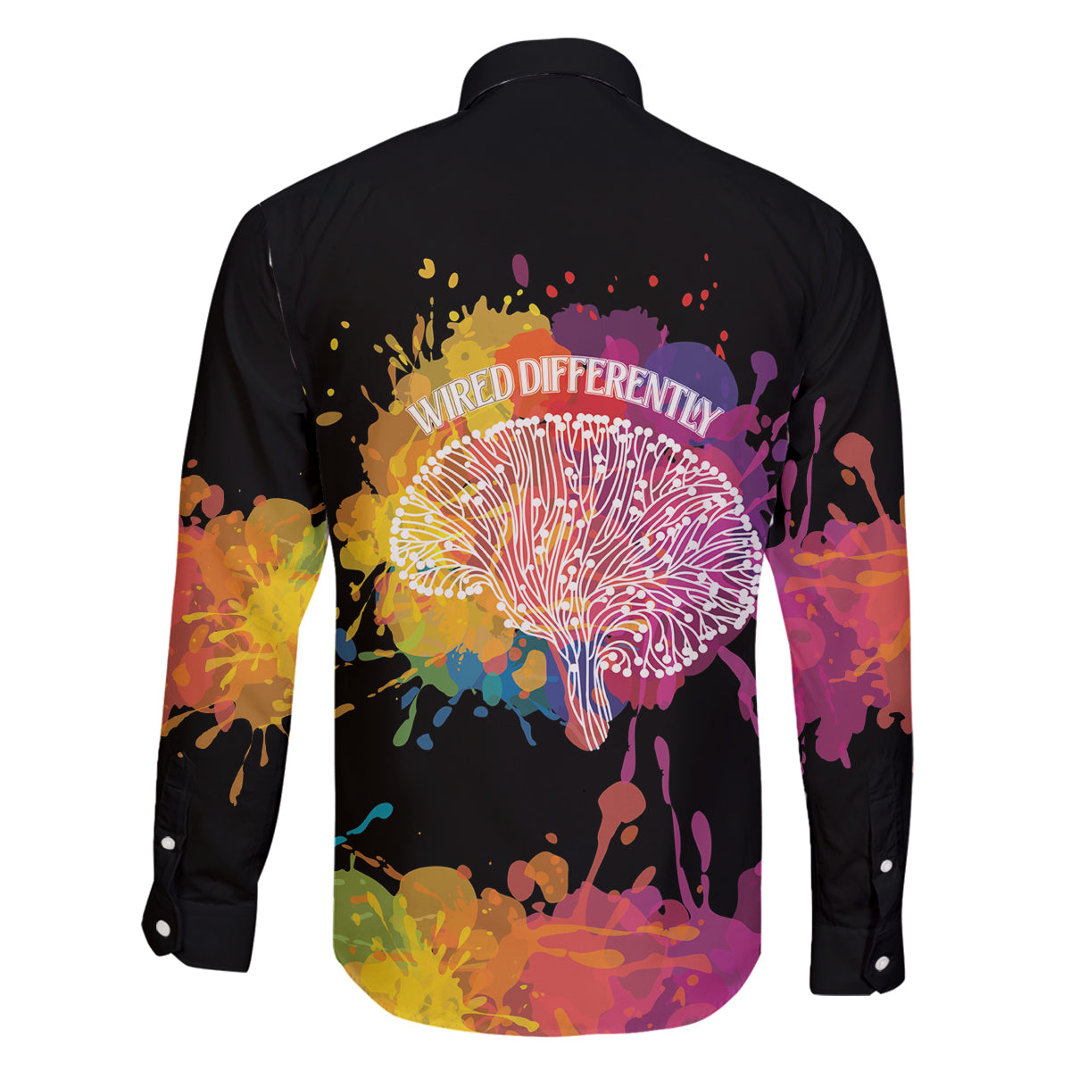 Autism Wired Differently Colors Splash Family Matching Puletasi and Hawaiian Shirt - Wonder Print Shop