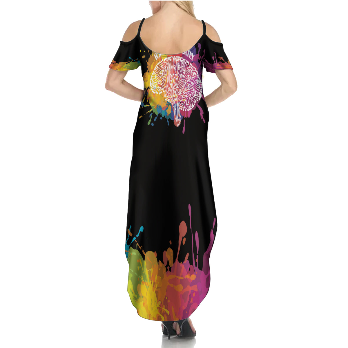 Autism Wired Differently Colors Splash Family Matching Summer Maxi Dress and Hawaiian Shirt - Wonder Print Shop