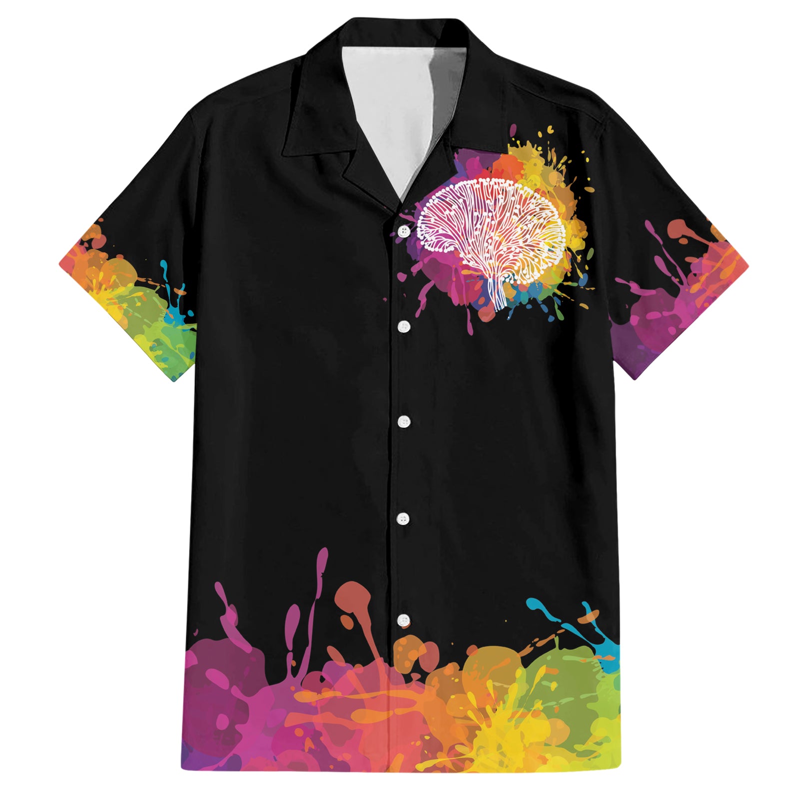Autism Wired Differently Colors Splash Hawaiian Shirt - Wonder Print Shop