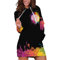 Autism Wired Differently Colors Splash Hoodie Dress - Wonder Print Shop