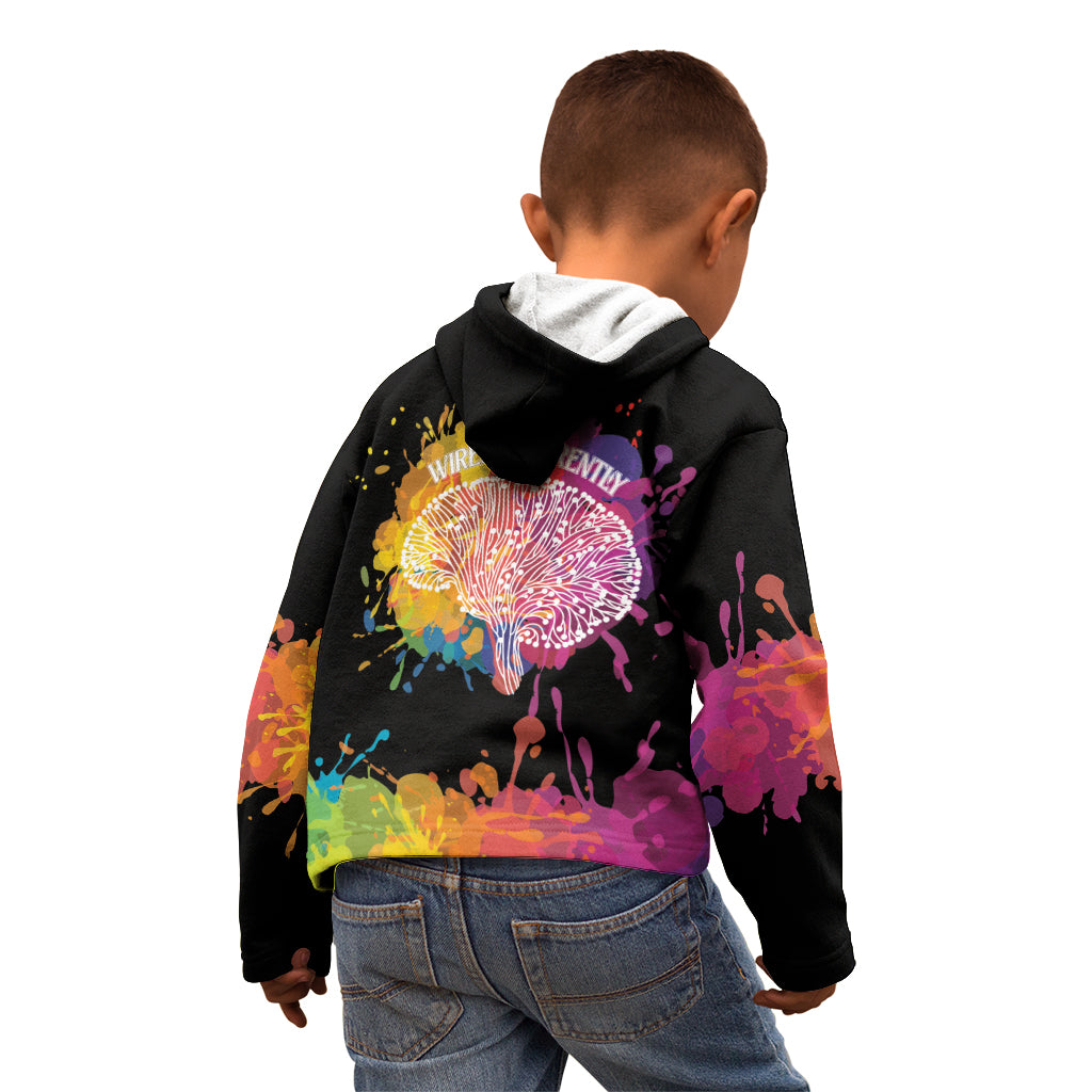 Autism Wired Differently Colors Splash Kid Hoodie - Wonder Print Shop