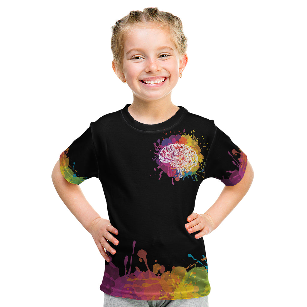 Autism Wired Differently Colors Splash Kid T Shirt - Wonder Print Shop