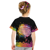 Autism Wired Differently Colors Splash Kid T Shirt - Wonder Print Shop