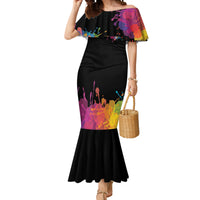 Autism Wired Differently Colors Splash Mermaid Dress - Wonder Print Shop